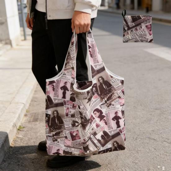 Faltbare Einkaufstasche Große Wiederverwendbare Einkaufstasche mit Beutel Tragbare Leichte Handtasche Umweltfreundliche Waschbare Tragetasche für Einkaufen Outdoor Reisen Zuhause