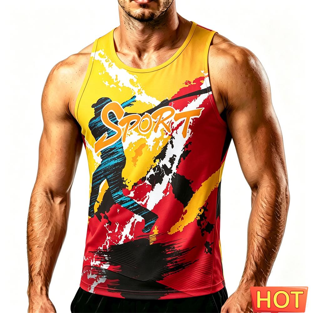 Outdoor Football Sports Men's Tank Top Summer Quick Dry Training Vest Fashion Gym T-shirt Professional Running Sleeveless Shirt