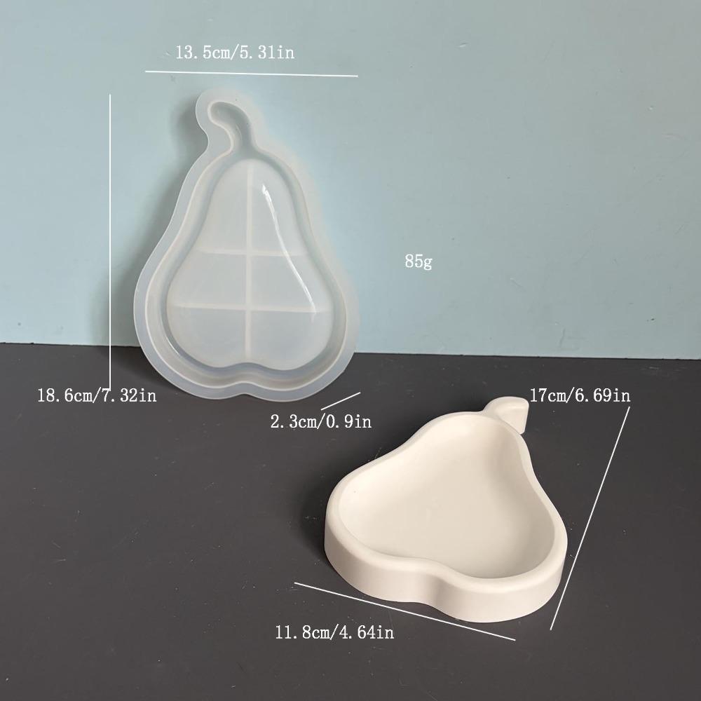 Fruit-Shaped Silicone Storage Tray Apple Pear Shape Fruit Dish Mold Jewelry Tray