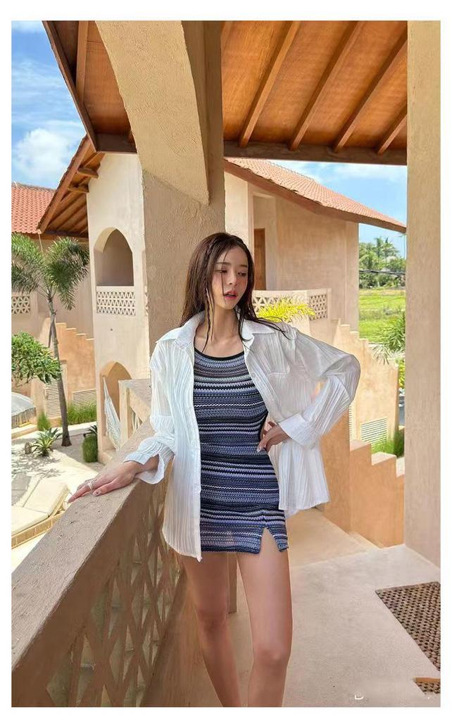 Women's Striped Slimming One-Piece Swimsuit with Side Cutouts