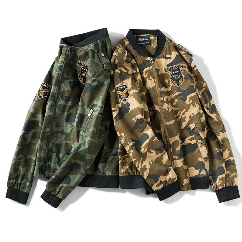 Men Cotton Camouflage Casual Jackets Coats Mens Camo Bomber Pilot Jacket Male Military Windbreaker
