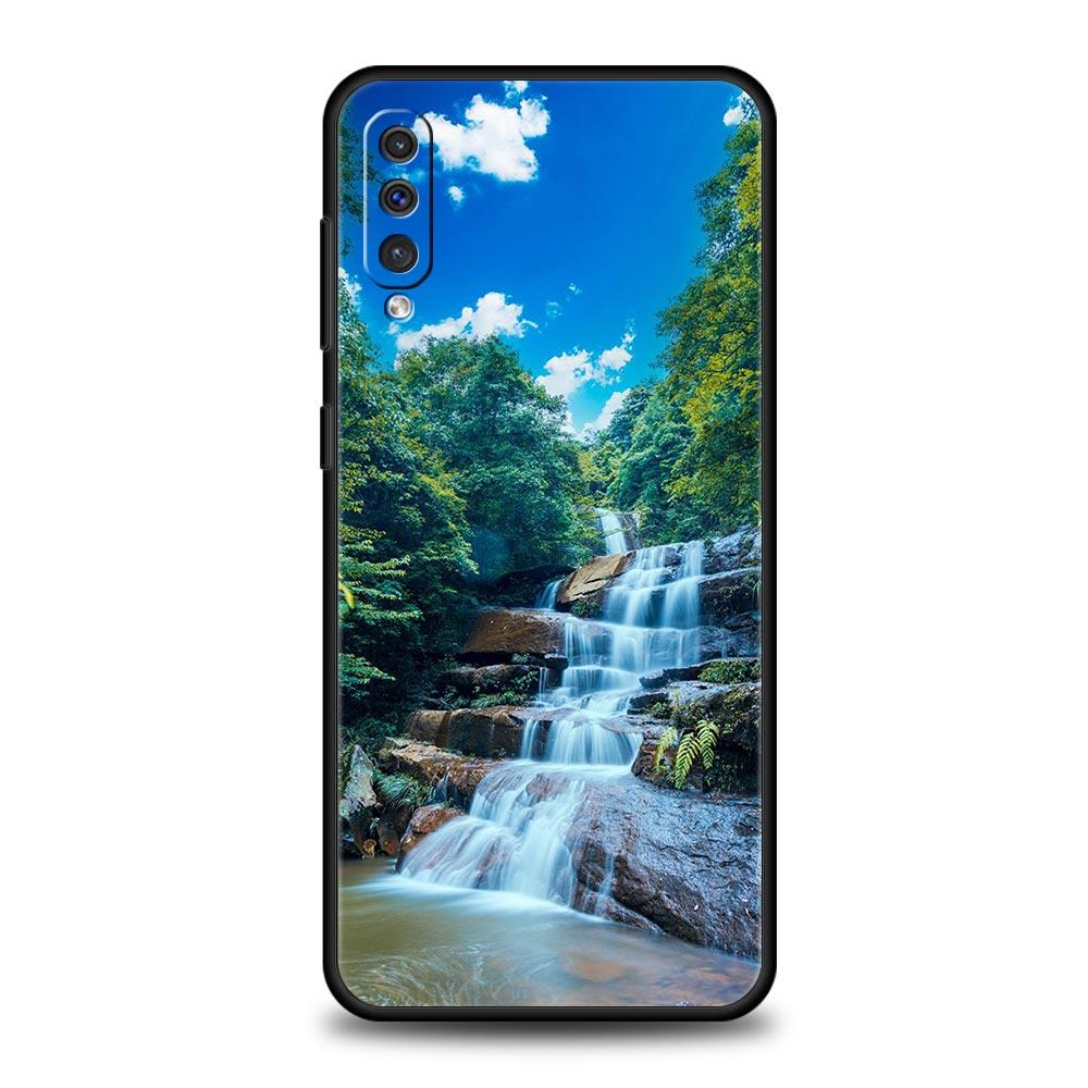 Waterfall Nature Trees Ship Case for Samsung Galaxy A52 5G A12 A70 A50 A40 A20s A30 A10s A20e A10 A22 A72 A32 A02 A42 A04S Cover
