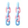 European and American fashion fresh ins style Macaron contrasting color ring buckle earrings, niche personality versatile women's earrings