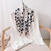 Retro twill rose print 91CM large square scarf versatile foreign style French scarf women's shirt shawl scarf
