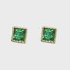 Cercei Mici Verzi cu Ac din Argint 925 pentru Bărbați și Femei