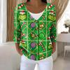 Women's Fashion Long Sleeve Christmas Snowman Snowflake Print Jacket Cardigan