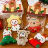 Cute Kitty Plush Keychain Christmas Tree Shaped Cartoon Plush Doll Backpack Hanging Chain Detachable Keychain Christmas Kid Gift