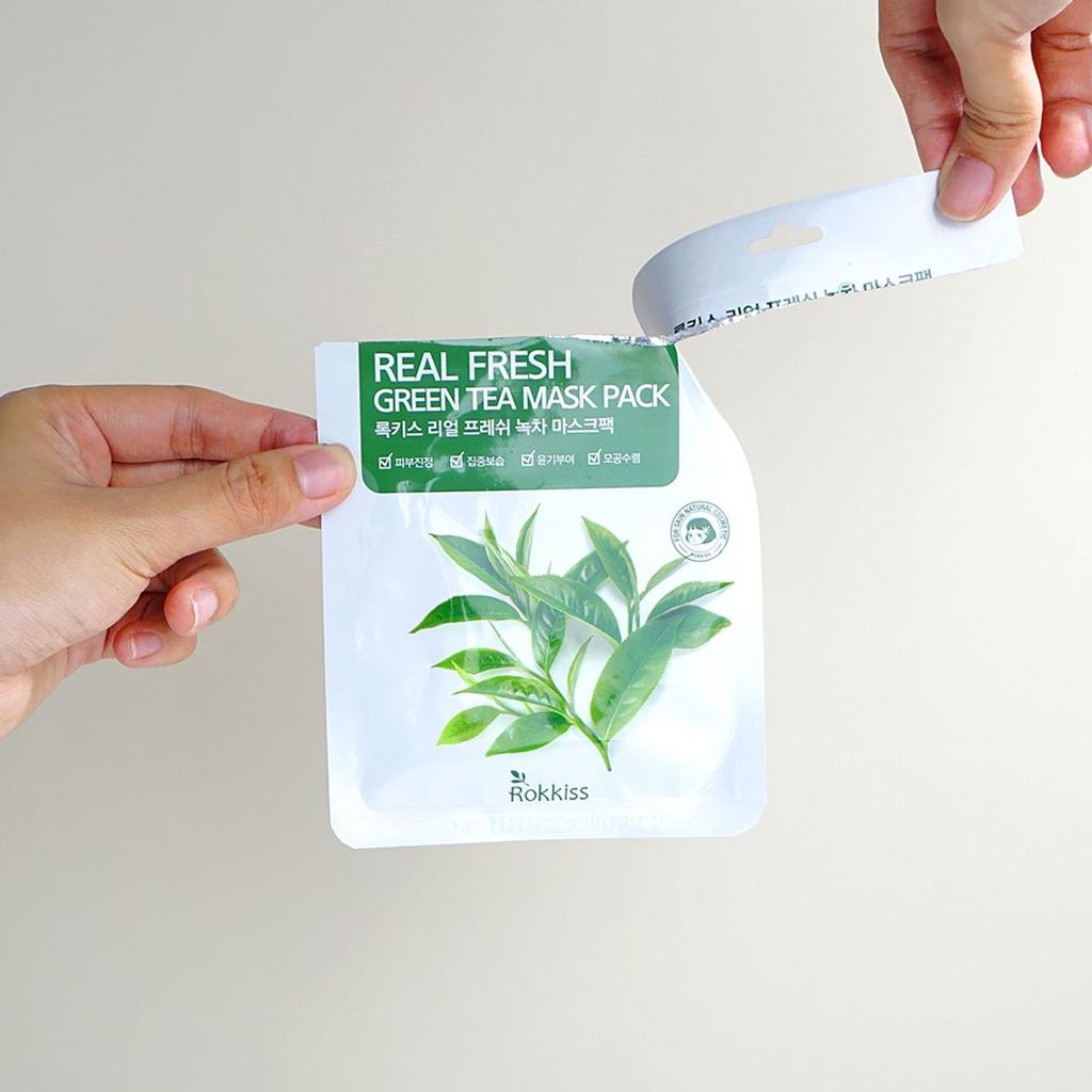Real Fresh Green Tea Mask Pack 50-Pack 1 Pack