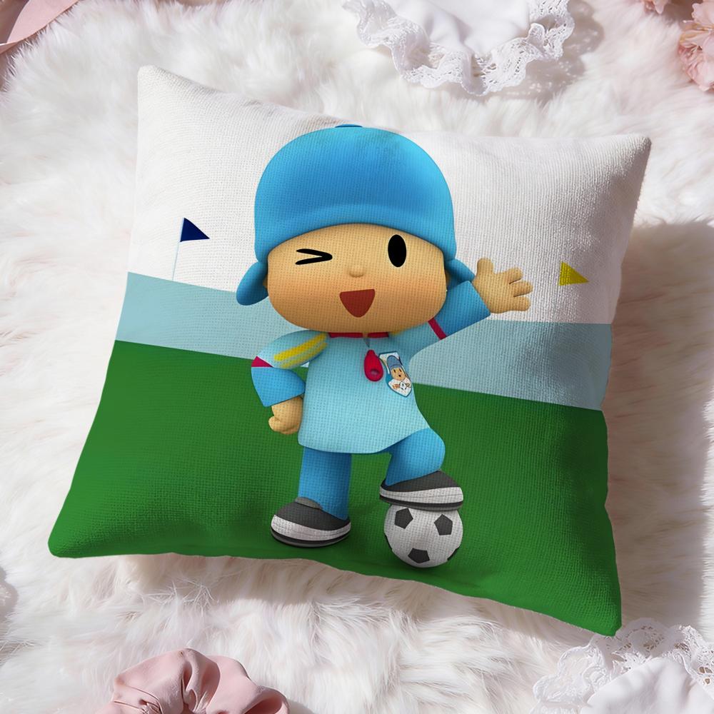 Urocza kreskówka P-Pocoyo Poszewka na poduszkę Premium Comfort Dwustronna Poszewka na poduszkę - Wzór Dwa w Jednym do Każdego Pomieszczenia i Wnętrza Samochodu