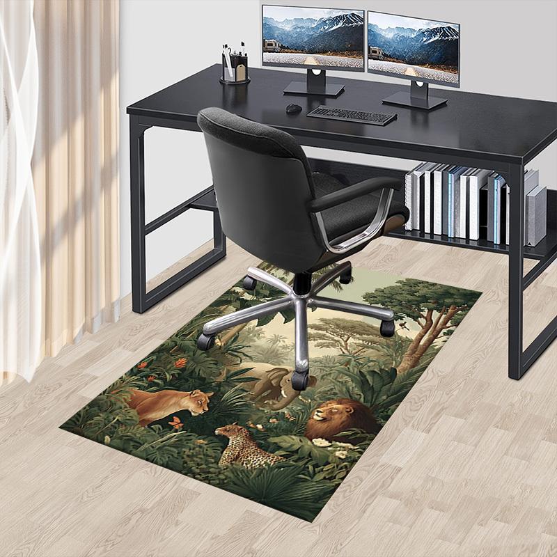 1PC jungle animals Non-Slip Floor Carpet Compatible for Office&Living Room&Bedroom&Dining room - Flat - Weave Machine-S0341