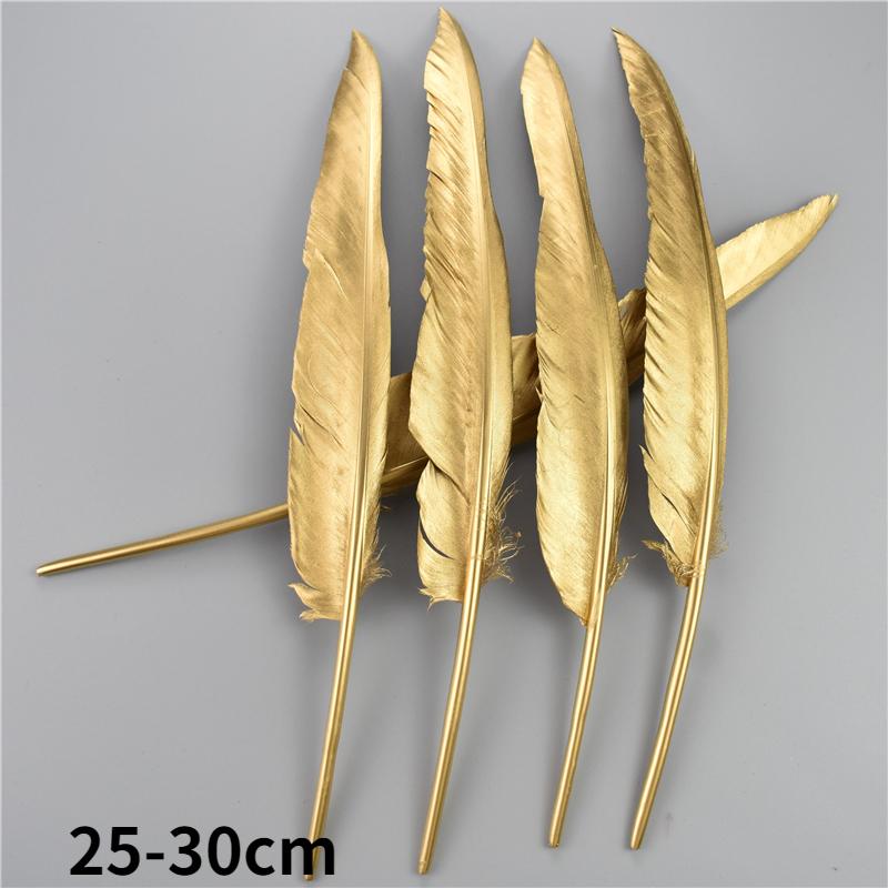 Gold Goose Feather Silver Turkey Plumes Handicraft Accessories Golden Duck Feathers Table Centerpieces Wedding Party Decoration