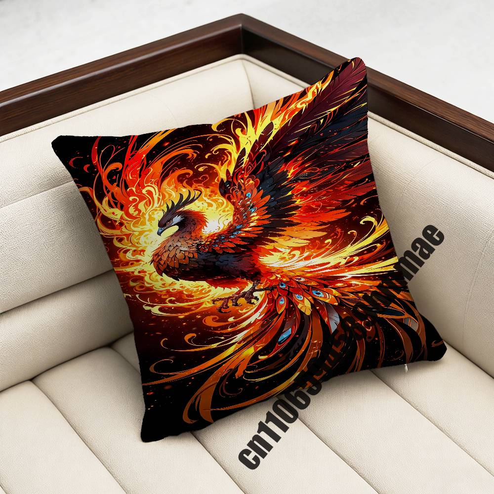 

For Phoenix Throw Pillow Case Sham 45x45cm 35x35cm Square Bedroom Pillowcase Cushion Cover 30x30cm
