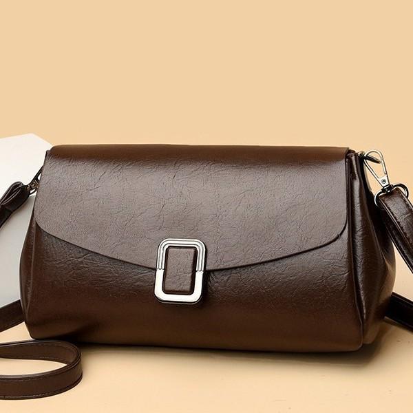 New Fashion Soft Leather Shoulder Bag for Women, Vintage Style Small Square Handbag, Casual Commuting Crossbody Bag for Daily Use