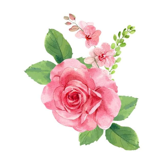 Trois Ratels Qcf4 aquarelle Bouquet fleur voiture autocollant vinyle Pvc décalcomanie pour maison chambre mur fenêtre porte réfrigérateur cuisine