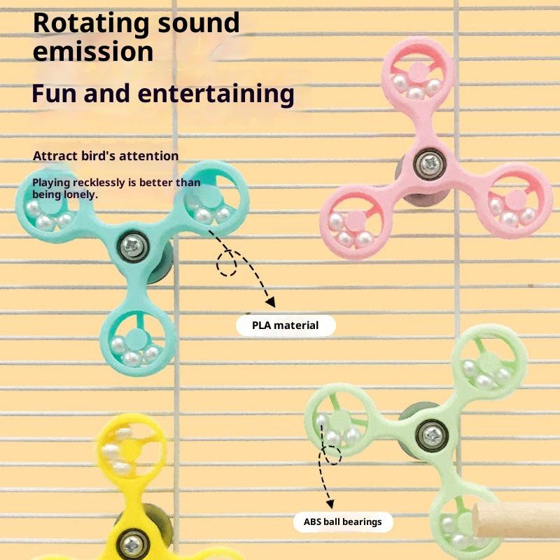 Interactive Bird Parrot Rotating Windmil Toys Parrot Self Pleasure Relieve Boredom Bite Relieve Stress Toy Bird Cage Accessories