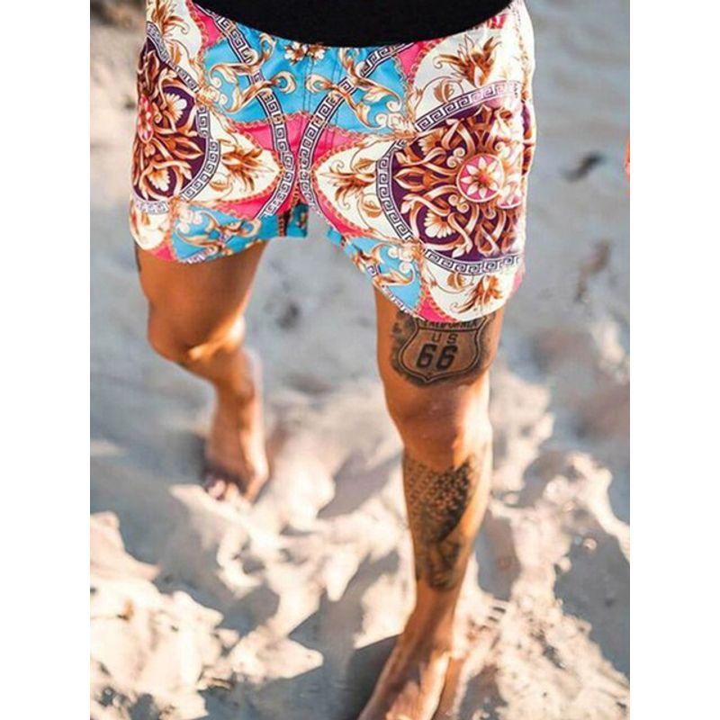 

Loose Beach Shorts Print Quick Dry Shorts Loose Beach Pants Quick Dry Shorts C014 XXL