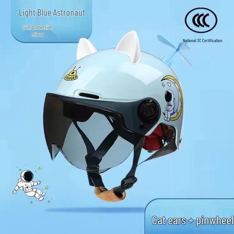 Certified Children's Cute Motorcycle and Electric Scooter Helmet - All-Season, Half Helmet for Summer Use