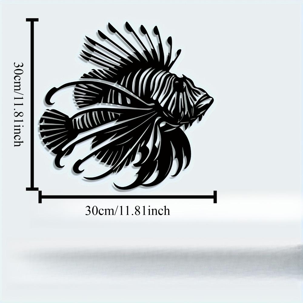 

1pc Vintage Lion Fish Metal Wall Art Weather Resistant Iron Sculpture for Coastal Room Beach House Decor Ocean Gift 12in