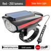 Solar USB Rechargeable Bicycle Headlight with Horn