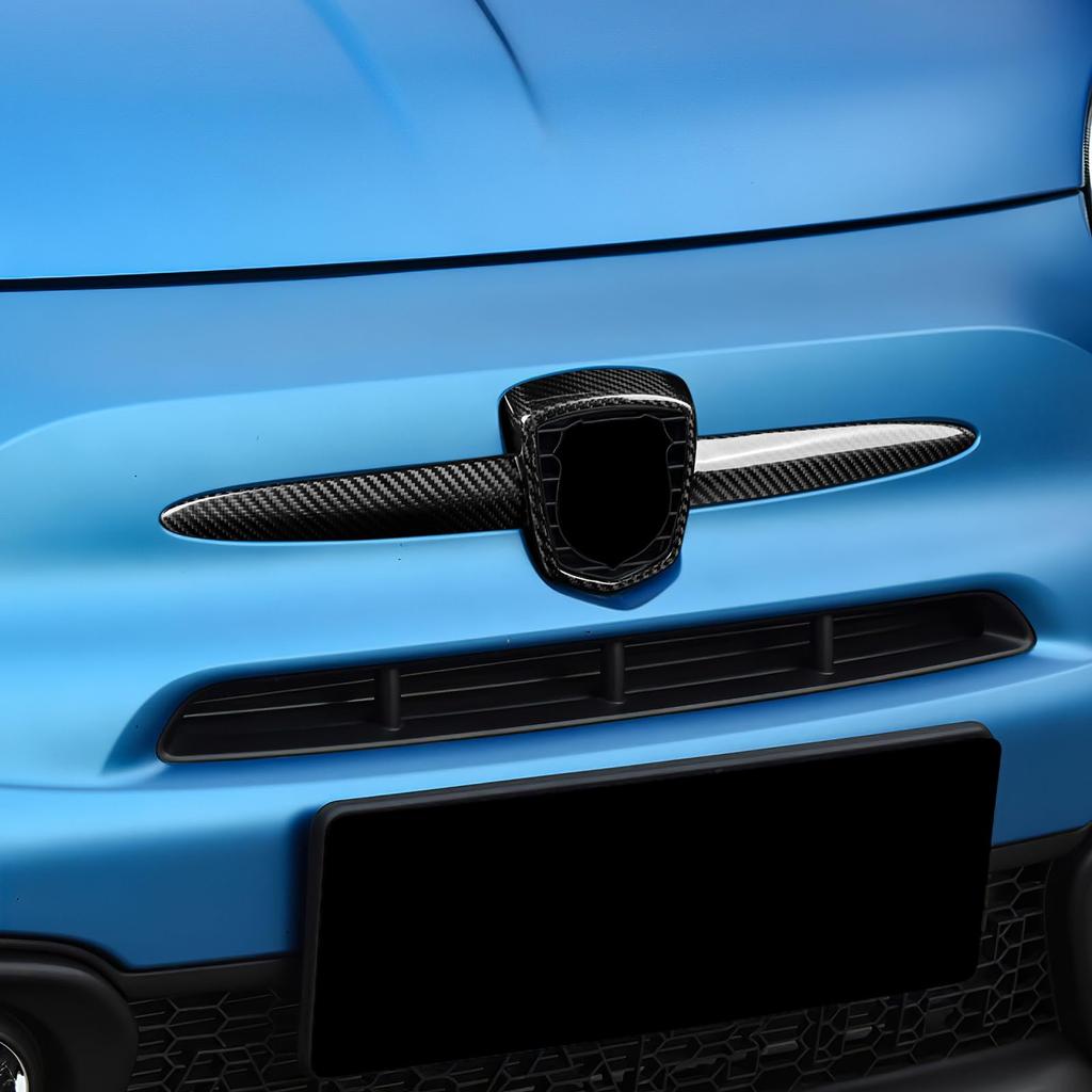 AIRSPEED Carbon Fiber Exterior Custom Parts for Abarth and 695 Front Logo Frame Cover Tape Included Carbon 595, 595C, (2012-2024) - Sticker, Stylish,