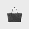 Washed Cotton Applique Tote Bag [CHARCOAL]_SEAC013CHARCOAL