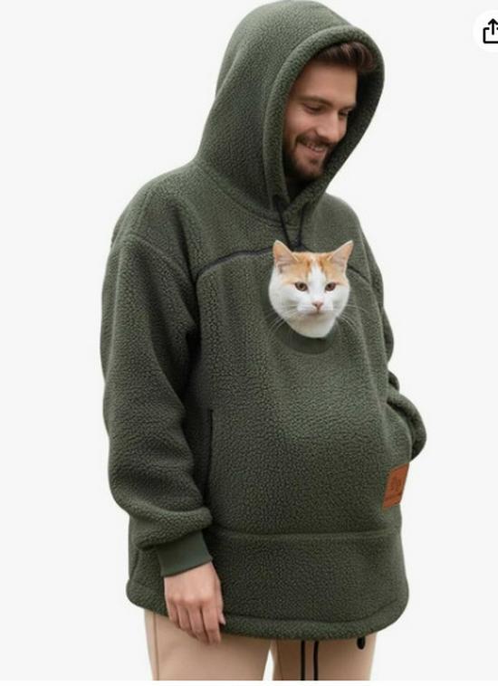 2025 Trendiger Unisex Korallenfleece Kapuzen-Freizeit-Sweatshirt S olivgrüne
