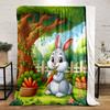 Cute Bunny Garden with Carrots Print Blanket Soft and Cozy Perfect for the Living Room Bed Sofa or a Nap,gift