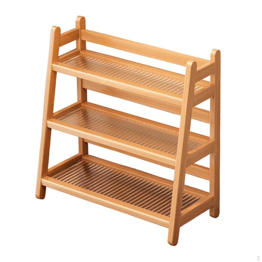 Bamboo Coffee Organizer Stand for Syrup And Mug Display On Kitchen Counter