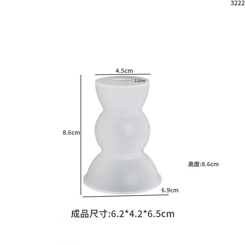 Geometric Cylindrical Semi-circular Candle Holder Mold DIY Crystal Dropper Plaster Ornament Candle Holder Mold Candle Base Mold