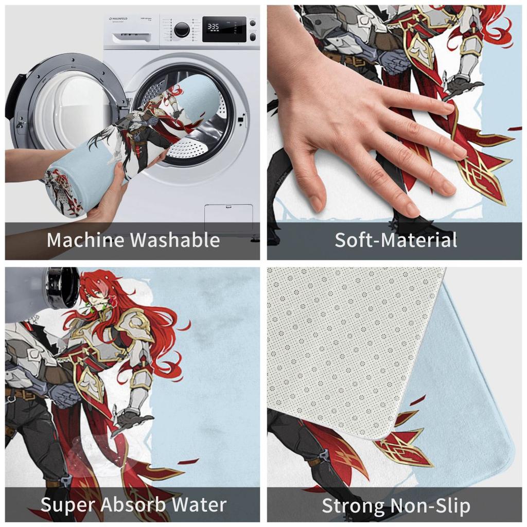 Game Honkai Star Rail Boothill And Argenti Non-slip Doormat Floor Mat Carpet Rug for Kitchen Entrance Home Bathroom Footpad Mats
