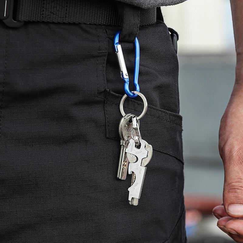 1Pc Stainless Steel Keychain Hook Plier Nail File Bottle Driver Screwdriver Bottle Opener For Outdoor Camping Survival Gear Tool