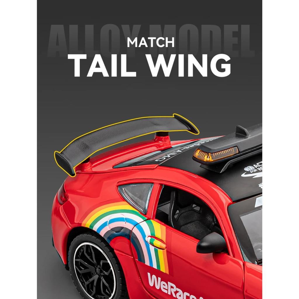1/24 Scale Mercedes Benz GTR AMG Safety Car Alloy Supercar Diecast Model Sound & Light Pull Back Toy Trendy Ornament Gift for Children