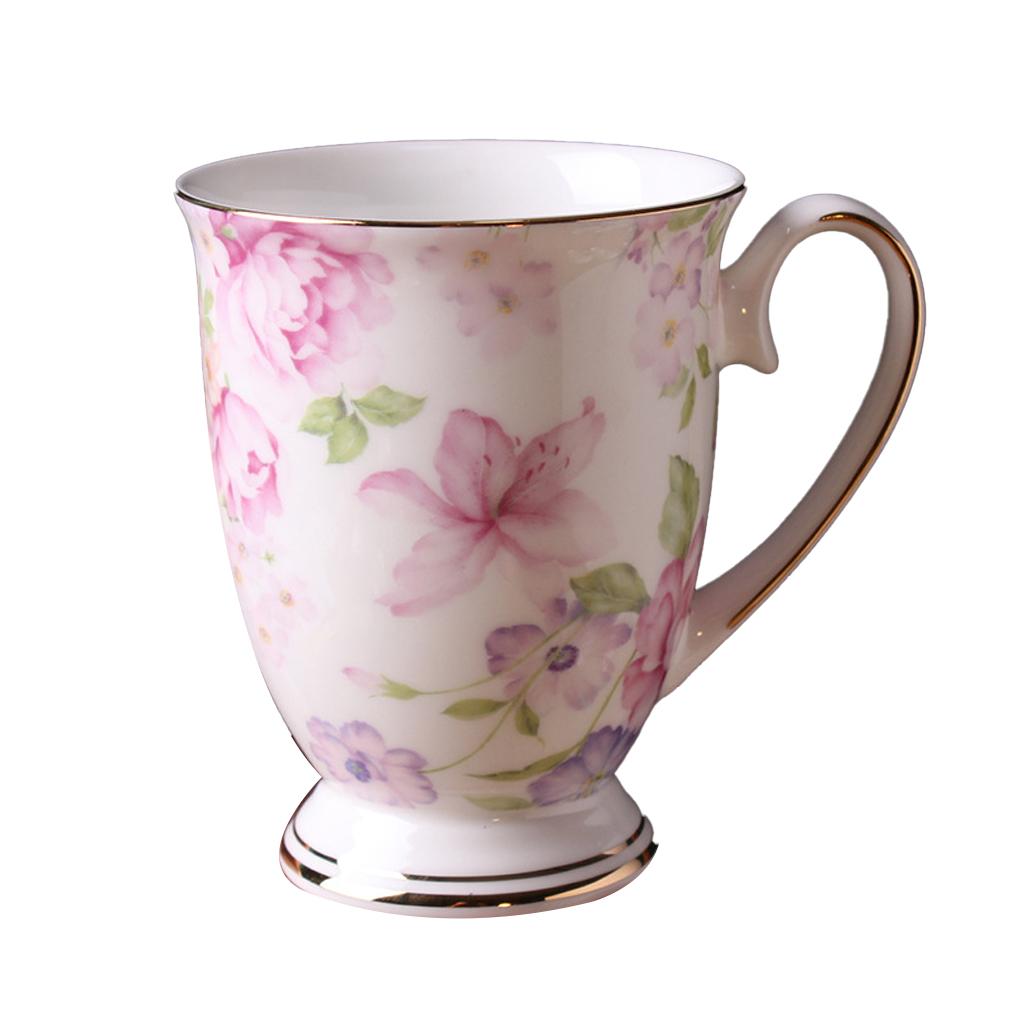 Flower Mug Coffee Milk Water Ceramic Mugs Cup Office Vintage Supplies
