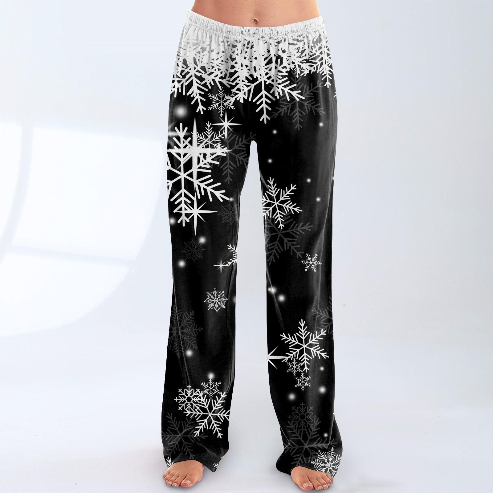 

Женские модные рождественские принтованные брюки плюшевые повседневные брюки XXXL