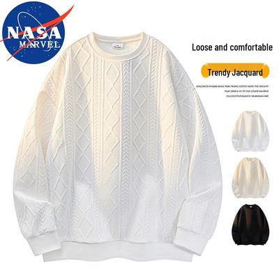 Men's NASA MARVEL Loose Fit Solid Crewneck Sweatshirt