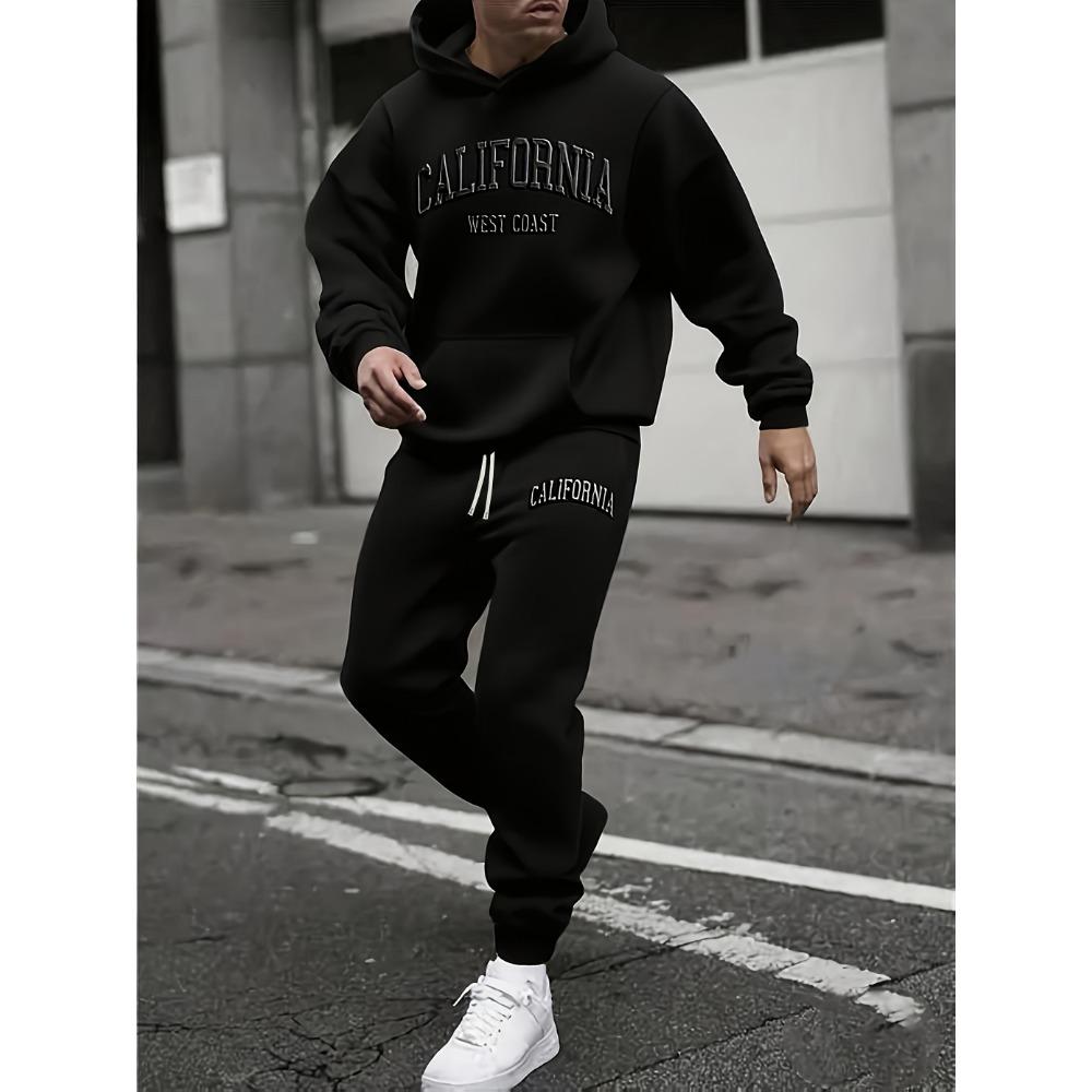 

Men s Hoodie Set, Loose Fit, Autumn Winter Two Piece Set, Street Style, American Retro Sportswear XXL