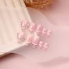 24 Pezzi Unghie Finte Quadrate Corte Con Glitter Strass Decorazioni Unghie dei Piedi Press-on Pedicure Per un Look Alla Moda