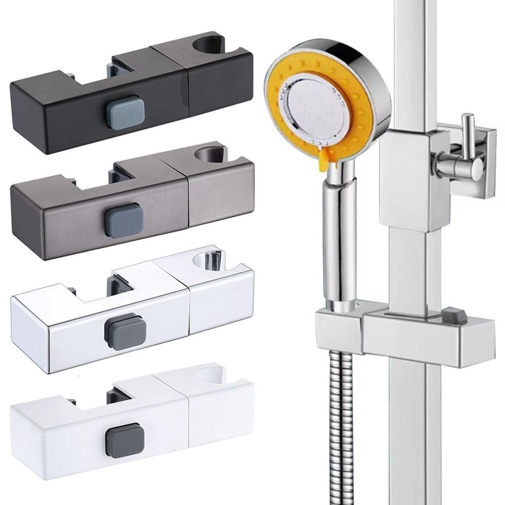 Otočná Koupelnová Posuvná Tyč Police Obdélníková Trubka Sprcha Pevná Základna Kování Koupelnové Doplňky