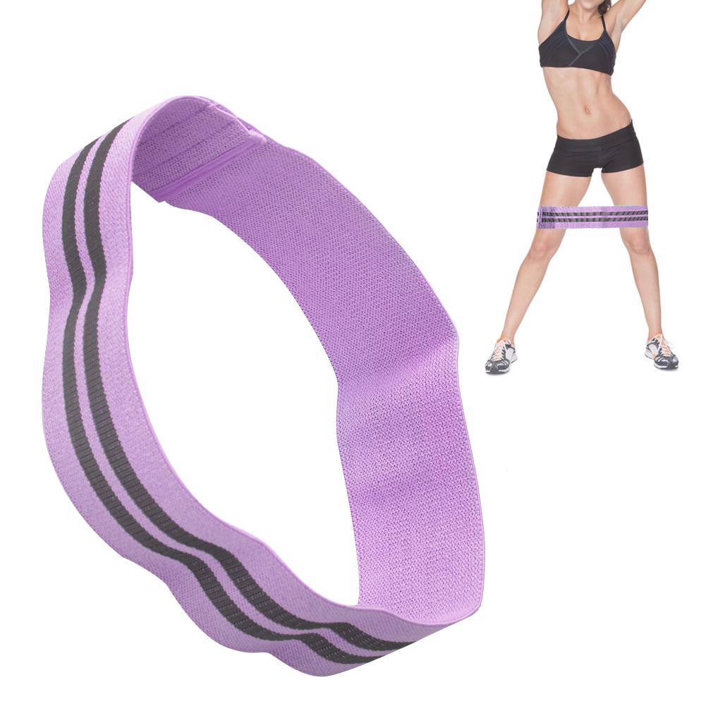 Unisex Anti-Rutsch Hüft-Widerstandsband Schleife Kreis Fitnessstudio Yoga Fitness Übung (Lila S)