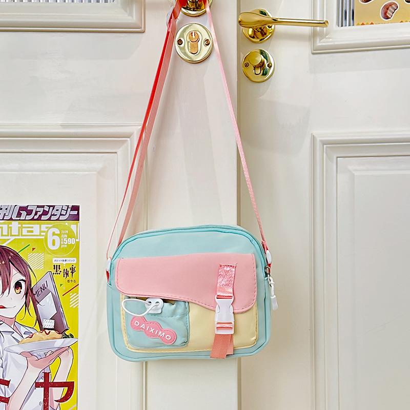 New nylon anti-splashing shoulder bag Japanese sweet student messenger bag female Mori candy-colored mobile phone small bag