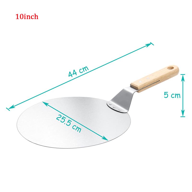 

Pizza Shovel Pastry Tools Accessories Pizza Peel Round Stainless Steel Non-stick Pizza Paddle Spatula With Oak Wooden Handle