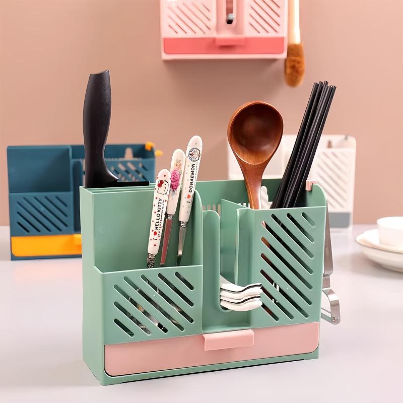 Wall-mounted Chopstick Storage BoxDraining Chopstick Cage Household Kitchen Non-drilling Storage Rack