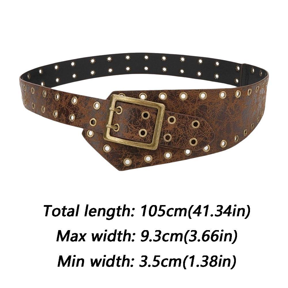 Vintage Adjustable Women Waist Belt Metal Buckle Y2K Punk Rivet Belt Corset Waistband Women Fashion