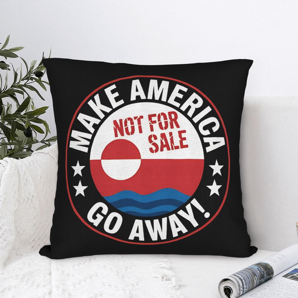 Greenland MAGA Square Pillow Cases Greenland Cushion Covers Funny Zippered Decor Pillowcase for Car 4545cm