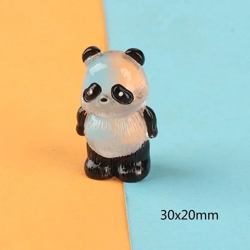 1 Stück leuchtende Panda-Harz-Accessoires, DIY-Handgefertigte Mikro-Landschafts-Ornamente, Miniatur-Dreidimensionale Anhänger-Schmuckmaterialien