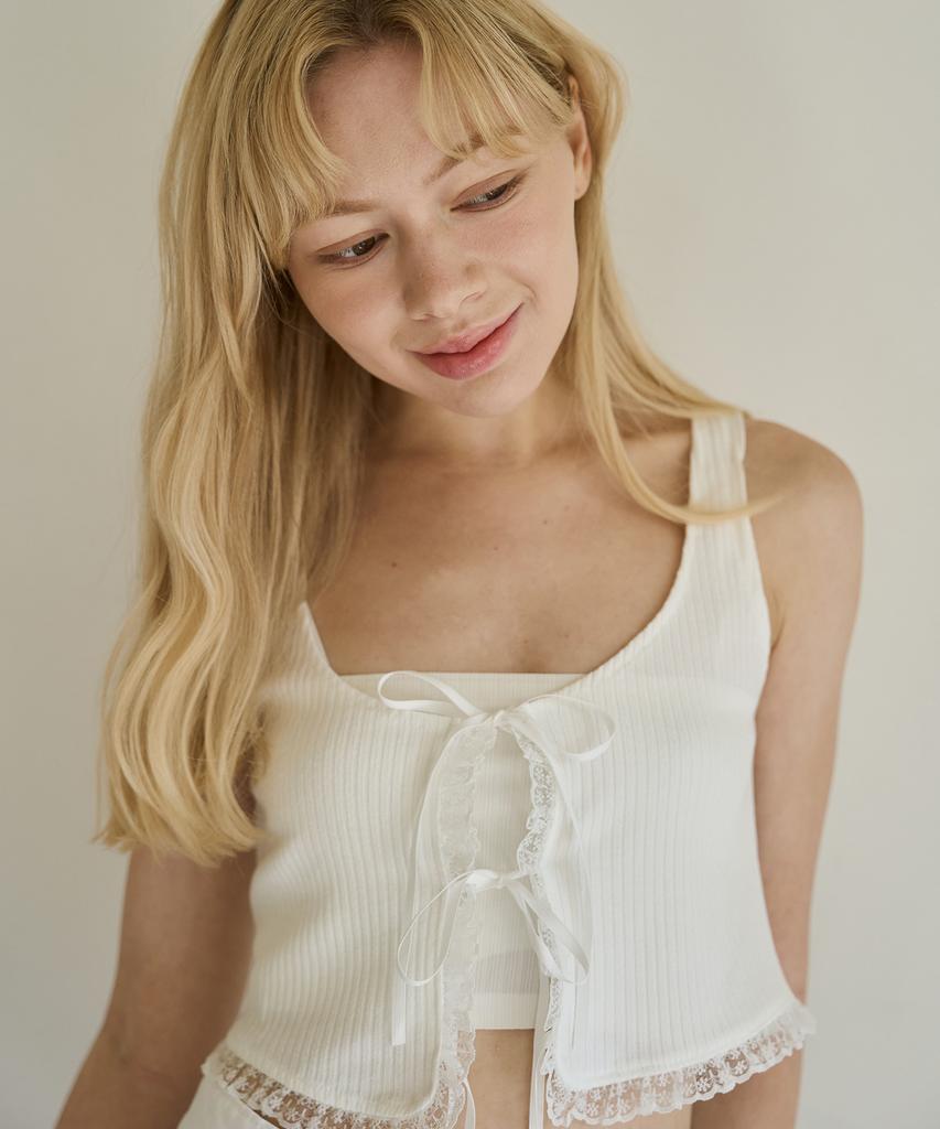 5OML Knit Lace Top (White)
