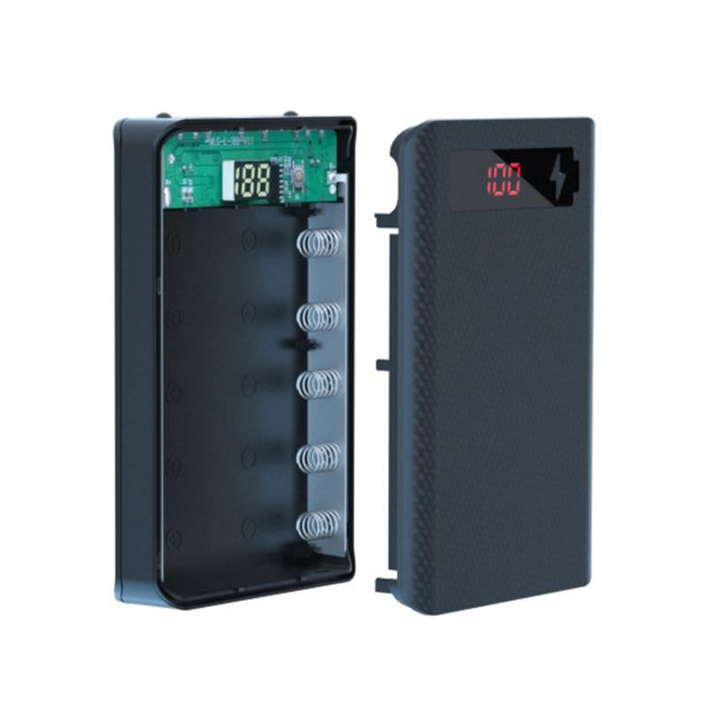 5 Slot Batteries Container Detachable Power Bank Holder for Case DIY for Shell 18650 Dual USB Battery Holder for Case