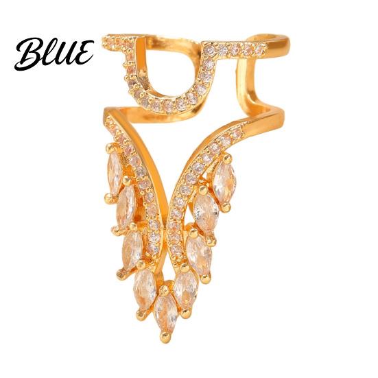 Luxury Nail Jewelry Ring 3D Butterfly Flower Wing Design Detachable