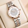 RUIXINE 608 Women's Watches Elegant Fashion Wristwatch Waterproof Stainless Steel Belt Inlaid Zircon Business Woman's Watch