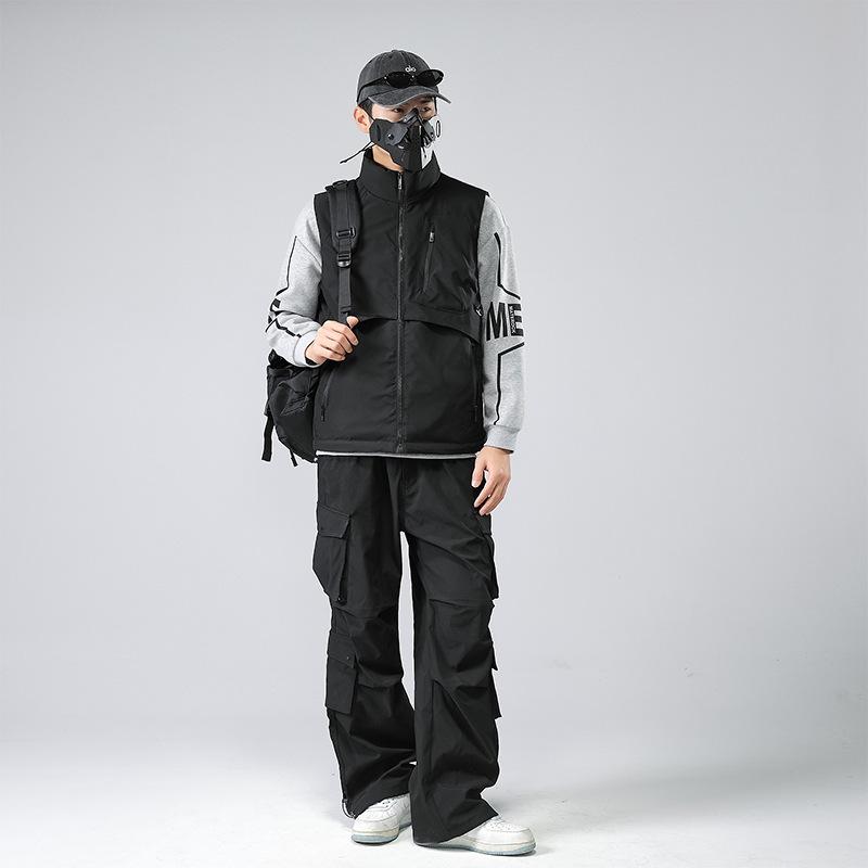 

Мужское пальто, Зимнее пальто со стойкой, Легкое и холодостойкое, Теплое и облегающее плечи L чёрный